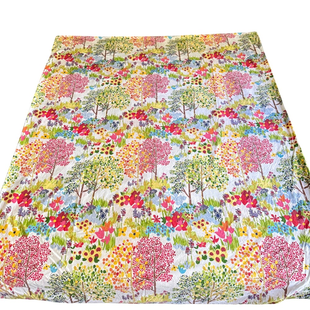 Pottery Barn Woodland Paint-By-Numbers Duvet Cover Twin Colorful Cotton